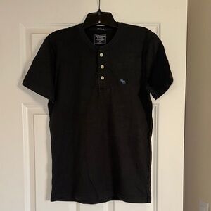 Abercrombie & Fitch Black Henley Shirt